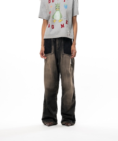 Maison MIHARA YASUHIRO(メゾンミハラヤスヒロ)の「Cut-Out Pocket Denim Pants(デニムパンツ・レディース・ブラック/インディゴブルー・36)」の3枚目の写真