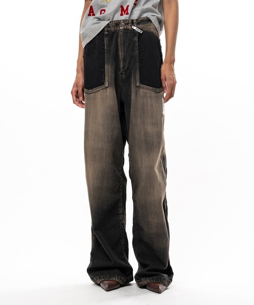 Maison MIHARA YASUHIRO(メゾンミハラヤスヒロ)の「Cut-Out Pocket Denim Pants(デニムパンツ・レディース・ブラック/インディゴブルー・36)」の7枚目の写真