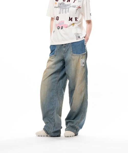 Maison MIHARA YASUHIRO(メゾンミハラヤスヒロ)の「Cut-Out Pocket Denim Pants(デニムパンツ・レディース・ブラック/インディゴブルー・36)」の9枚目の写真