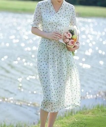小花柄シアーワンピース
