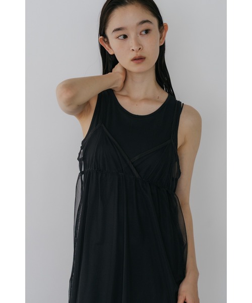 duei(デュイ)の「タンクワンピース×チュールキャミワンピース レイヤードセット(ワンピース・レディース・ブラック/グレー・FREE)」の9枚目の写真