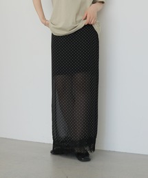 【cheriella】ドットレースシアーロングスカート  DOT LACE SHEER LONG SKIRT
