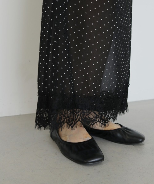 cheriella（シェリエラ）の「【cheriella】ドットレースシアーロングスカート  DOT LACE SHEER LONG SKIRT（スカート・レディース・ブラック/ホワイト・FREE）」の21枚目の写真
