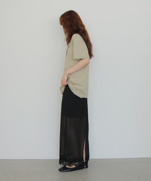 cheriella（シェリエラ）の「【cheriella】ドットレースシアーロングスカート  DOT LACE SHEER LONG SKIRT（スカート・レディース・ブラック/ホワイト・FREE）」の19枚目の写真