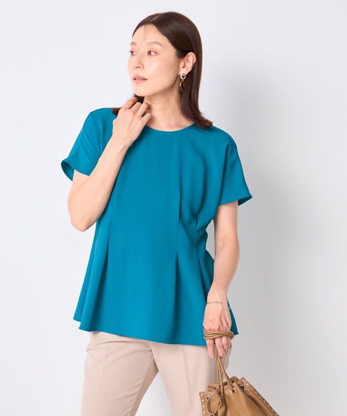 GALLORIA(ギャローリア)の「【接触冷感・ウォッシャブル】ペプラムブラウス(シャツ/ブラウス・レディース・チャコールグレー/ライトグレー/ブルー・S/M/L/LL)」の3枚目の写真