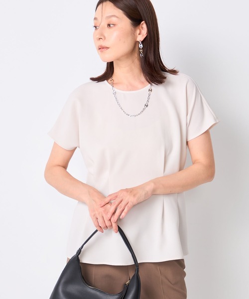 GALLORIA(ギャローリア)の「【接触冷感・ウォッシャブル】ペプラムブラウス(シャツ/ブラウス・レディース・チャコールグレー/ライトグレー/ブルー・S/M/L/LL)」の2枚目の写真