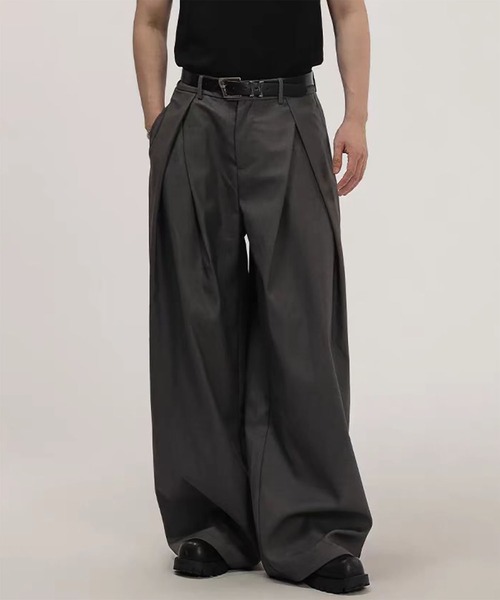 WESTBOY(ウエストボーイ)の「Y2K タック ワイドスラックス WO26W1PT07(スラックス・メンズ・グレー/ブラック・XL/M/L)」の12枚目の写真