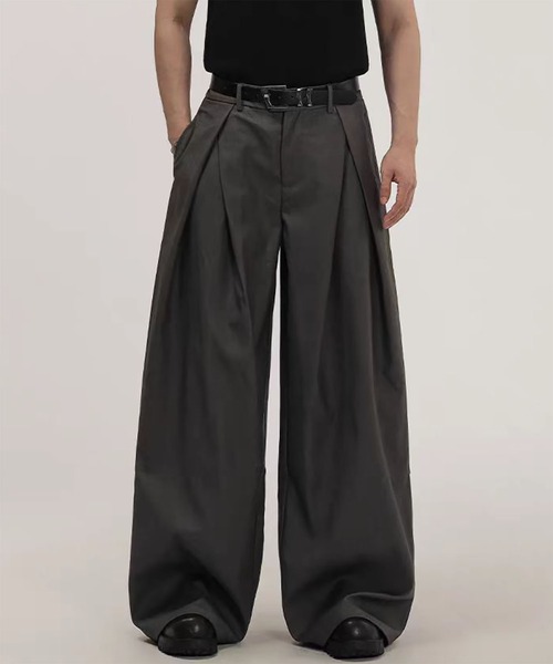 WESTBOY(ウエストボーイ)の「Y2K タック ワイドスラックス WO26W1PT07(スラックス・メンズ・グレー/ブラック・XL/M/L)」の13枚目の写真