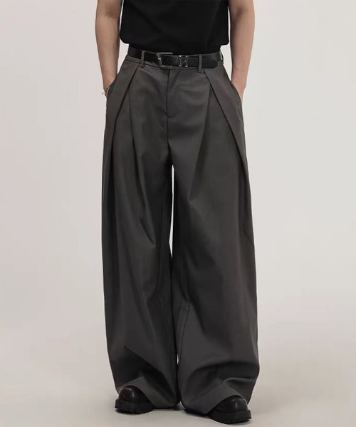 WESTBOY(ウエストボーイ)の「Y2K タック ワイドスラックス WO26W1PT07(スラックス・メンズ・グレー/ブラック・XL/M/L)」の14枚目の写真