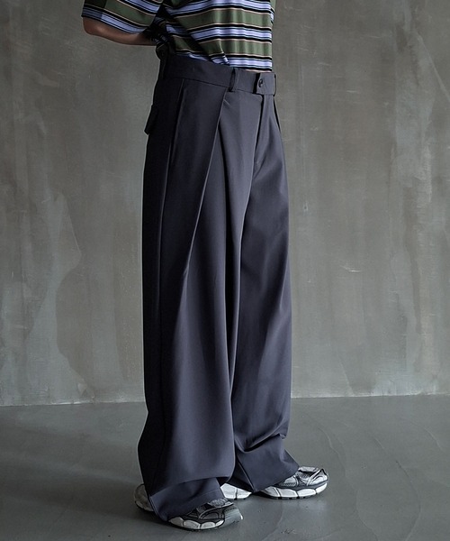 WESTBOY(ウエストボーイ)の「Y2K タック ワイドスラックス WO26W1PT07(スラックス・メンズ・グレー/ブラック・XL/M/L)」の18枚目の写真