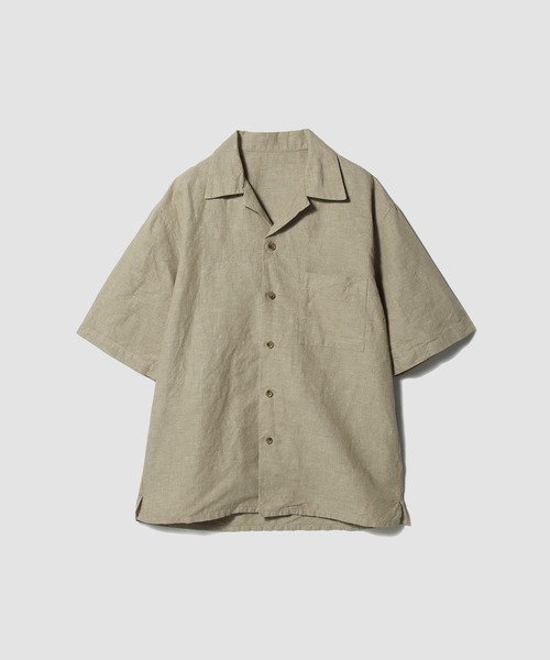 ESTNATION（エストネーション）の「ESTNATION / ヘンプ オープンカラーシャツ（シャツ/ブラウス・メンズ・ホワイト/ベージュ・MEDIUM）」の2枚目の写真