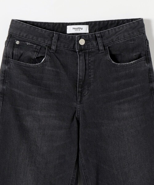Healthy denim(ヘルシーデニム)の「Healthy DENIM:〈洗濯機可能〉フィット ストレート デニム パンツ(デニムパンツ・レディース・ブラック・MEDIUM/LARGE/SMALL)」の5枚目の写真
