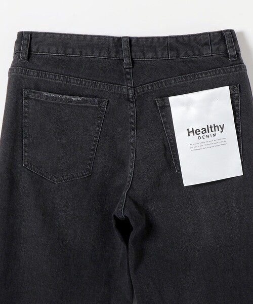 Healthy denim(ヘルシーデニム)の「Healthy DENIM:〈洗濯機可能〉フィット ストレート デニム パンツ(デニムパンツ・レディース・ブラック・MEDIUM/LARGE/SMALL)」の6枚目の写真