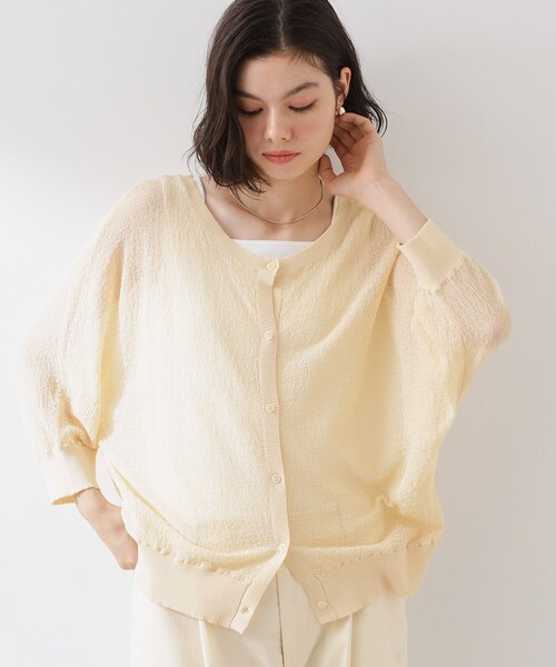 THE SHOP TK （ザ ショップ ティーケー ）の「【気温差対策に】しぼしぼカーディガン（カーディガン/ボレロ・レディース・ブラック/アイボリー・99）」の17枚目の写真