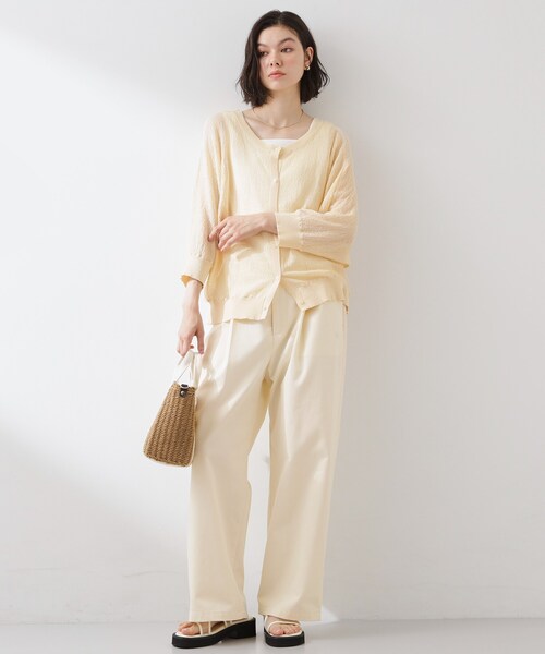 THE SHOP TK （ザ ショップ ティーケー ）の「【気温差対策に】しぼしぼカーディガン（カーディガン/ボレロ・レディース・ブラック/アイボリー・99）」の15枚目の写真