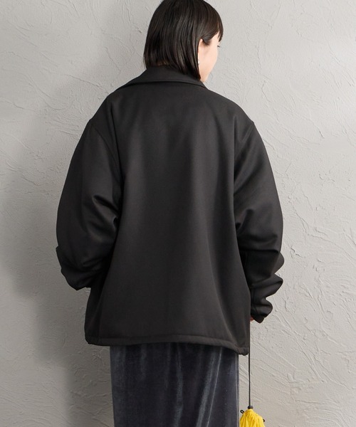 FRED PERRY（フレッドペリー）の「【WEB先行予約】[FRED PERRY/フレッドペリー] 別注 パデッドボタン 中綿ジャケット（ブルゾン・レディース・チャコール/ブラック・S/M/L/XL）」の6枚目の写真