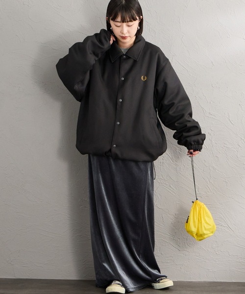 FRED PERRY（フレッドペリー）の「【WEB先行予約】[FRED PERRY/フレッドペリー] 別注 パデッドボタン 中綿ジャケット（ブルゾン・レディース・チャコール/ブラック・S/M/L/XL）」の16枚目の写真