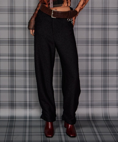 MAISON SPECIAL（メゾンスペシャル）の「Multi-Fabric Square Short Boots/マルチファブリックスクエアショートブーツ（ブーツ・レディース・ボルドー/ゴールド・36/37/38）」の4枚目の写真