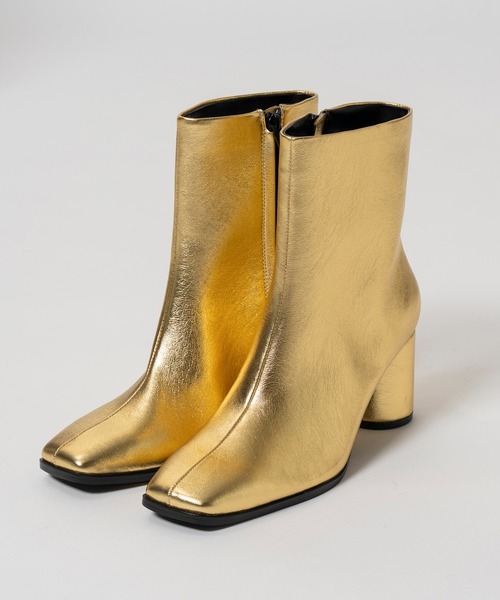 MAISON SPECIAL（メゾンスペシャル）の「Multi-Fabric Square Short Boots/マルチファブリックスクエアショートブーツ（ブーツ・レディース・ボルドー/ゴールド・36/37/38）」の11枚目の写真