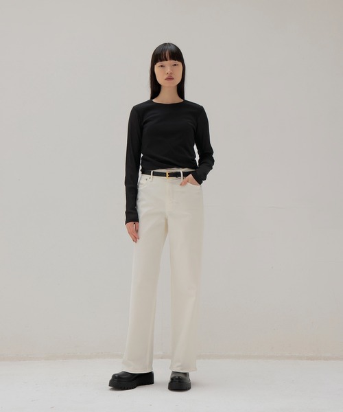 YANUK(ヤヌーク)の「【YANUK/ヤヌーク】GINA Straight(ストレートホワイトデニム 20157162038)(デニムパンツ・レディース・ホワイト・23)」の3枚目の写真