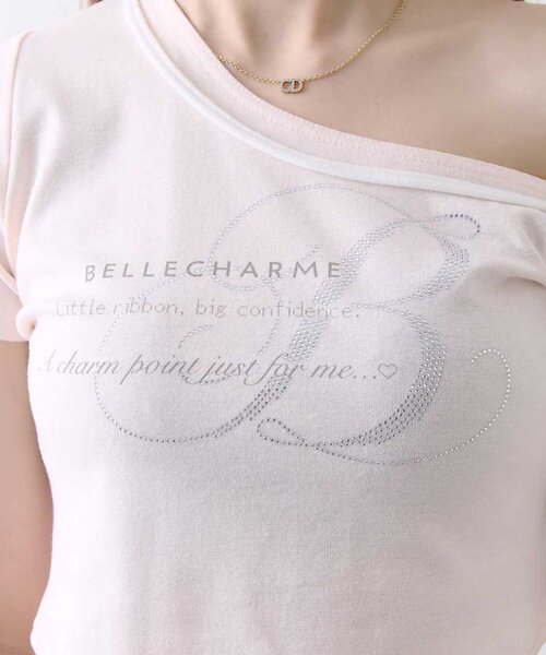 OLIVE des OLIVE(オリーブデオリーブ)の「【Belle Charme】Graphic One Shoulder Tee(Tシャツ/カットソー・レディース・オフホワイト/ピンク/ブラック・FREE)」の19枚目の写真