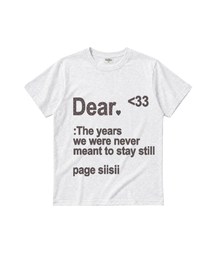 DEAR プリンティングスタンダードフィット半袖Tシャツホワイトメランジ