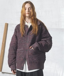 《UNISEX》Melange Random Tucks Prime-Over Collared Knit Cardigan/メランジランダムタックプライムオーバー襟付きニットカーディガン【MAISON SPECIAL/メゾンスペシャル】