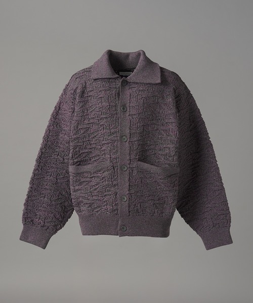 MAISON SPECIAL(メゾンスペシャル)の「《UNISEX》Melange Random Tucks Prime-Over Collared Knit Cardigan/メランジランダムタックプライムオーバー襟付きニットカーディガン【MAISON SPECIAL/メゾンスペシャル】(カーディガン/ボレロ・メンズ・ラベンダー/ブラック/パープル・2/1/0)」の19枚目の写真