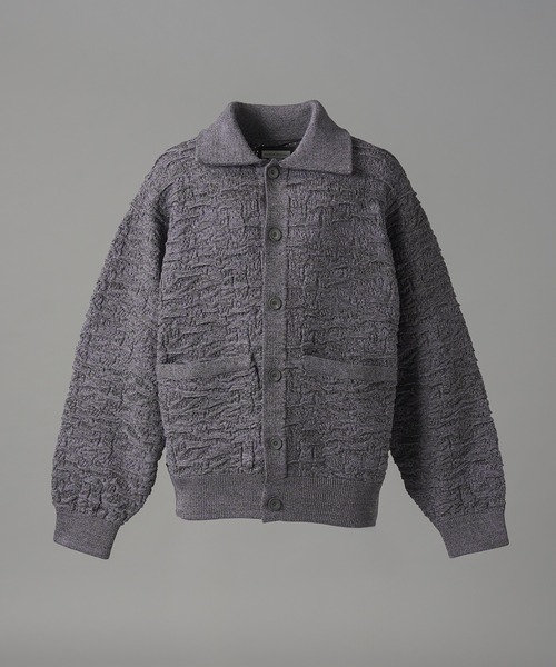 MAISON SPECIAL(メゾンスペシャル)の「《UNISEX》Melange Random Tucks Prime-Over Collared Knit Cardigan/メランジランダムタックプライムオーバー襟付きニットカーディガン【MAISON SPECIAL/メゾンスペシャル】(カーディガン/ボレロ・メンズ・ラベンダー/ブラック/パープル・2/1/0)」の21枚目の写真