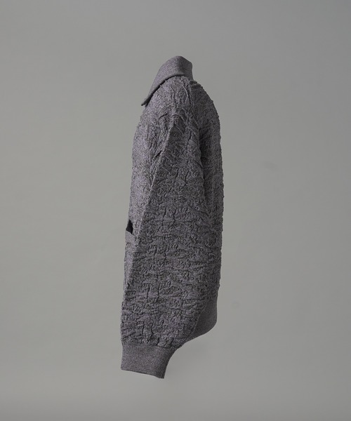 MAISON SPECIAL(メゾンスペシャル)の「《UNISEX》Melange Random Tucks Prime-Over Collared Knit Cardigan/メランジランダムタックプライムオーバー襟付きニットカーディガン【MAISON SPECIAL/メゾンスペシャル】(カーディガン/ボレロ・メンズ・ラベンダー/ブラック/パープル・2/1/0)」の22枚目の写真