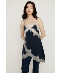 SLY | VINTAGE SATIN CAMI LACE TOPS ヴィンテージサテンキャミレーストップス 秋服 冬服(キャミソール)