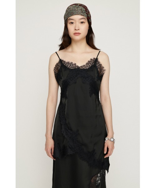 SLY(スライ)の「VINTAGE SATIN CAMI LACE TOPS ヴィンテージサテンキャミレーストップス 秋服 冬服(キャミソール・レディース・ベージュ/ブラック/ネイビー系/カーキ・FREE)」の9枚目の写真
