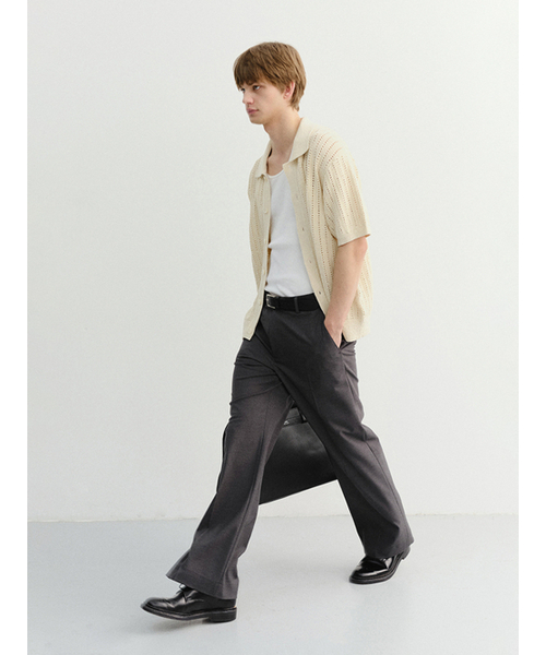 DUNST FOR MEN（ダンストフォーメン）の「CROCHET COLLARED CARDIGAN_UDSW6B321_IVORY（ニット/セーター・メンズ・アイボリー・SMALL/MEDIUM/LARGE）」の2枚目の写真