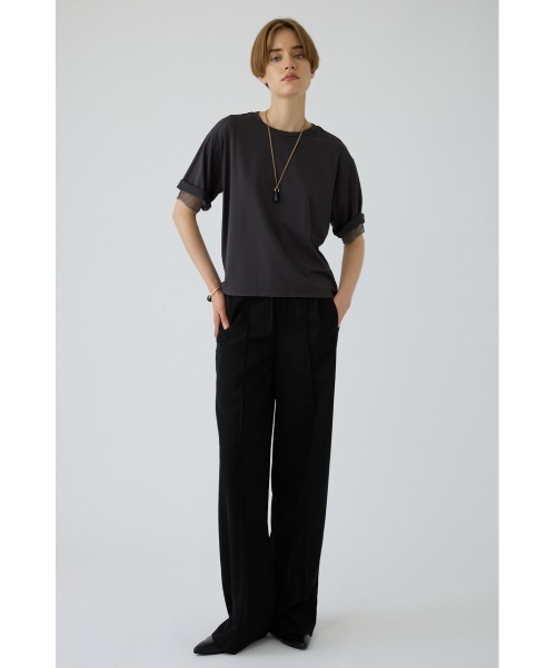 RIM.ARK(リムアーク)の「Mesh layered sleeve tee(メッシュ レイヤード スリーブ ティー)(Tシャツ/カットソー・レディース・チャコールグレー/ブラック/グレイッシュベージュ・FREE)」の13枚目の写真