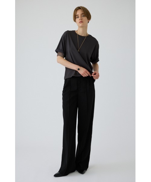 RIM.ARK(リムアーク)の「Mesh layered sleeve tee(メッシュ レイヤード スリーブ ティー)(Tシャツ/カットソー・レディース・チャコールグレー/ブラック/グレイッシュベージュ・FREE)」の14枚目の写真
