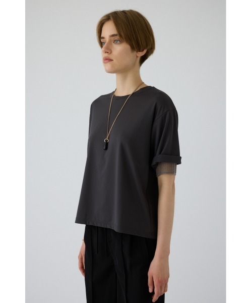 RIM.ARK(リムアーク)の「Mesh layered sleeve tee(メッシュ レイヤード スリーブ ティー)(Tシャツ/カットソー・レディース・チャコールグレー/ブラック/グレイッシュベージュ・FREE)」の19枚目の写真