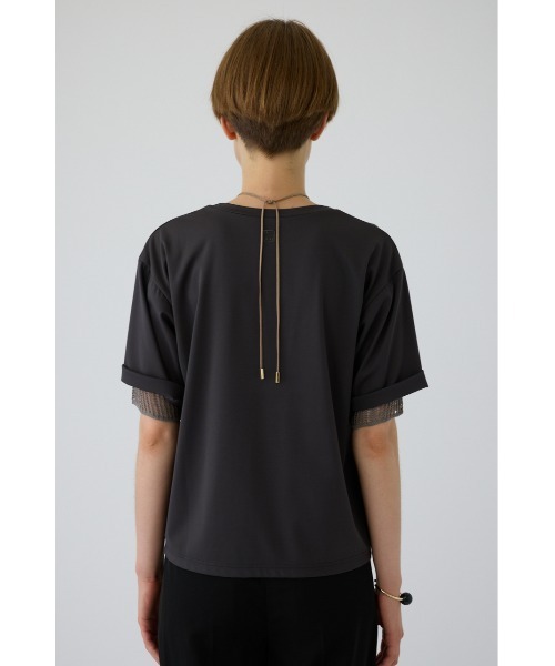 RIM.ARK(リムアーク)の「Mesh layered sleeve tee(メッシュ レイヤード スリーブ ティー)(Tシャツ/カットソー・レディース・チャコールグレー/ブラック/グレイッシュベージュ・FREE)」の21枚目の写真