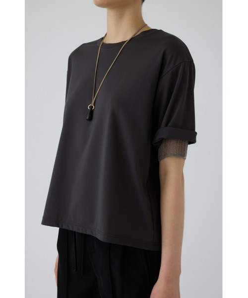 RIM.ARK(リムアーク)の「Mesh layered sleeve tee(メッシュ レイヤード スリーブ ティー)(Tシャツ/カットソー・レディース・チャコールグレー/ブラック/グレイッシュベージュ・FREE)」の22枚目の写真