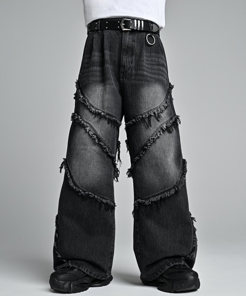 ADRER（アドラー）の「Fringe Wide Flare Denim / フリンジ ワイド フレア デニム（デニムパンツ・メンズ・ブラック/ブルー・M/S/XS/L）」の21枚目の写真