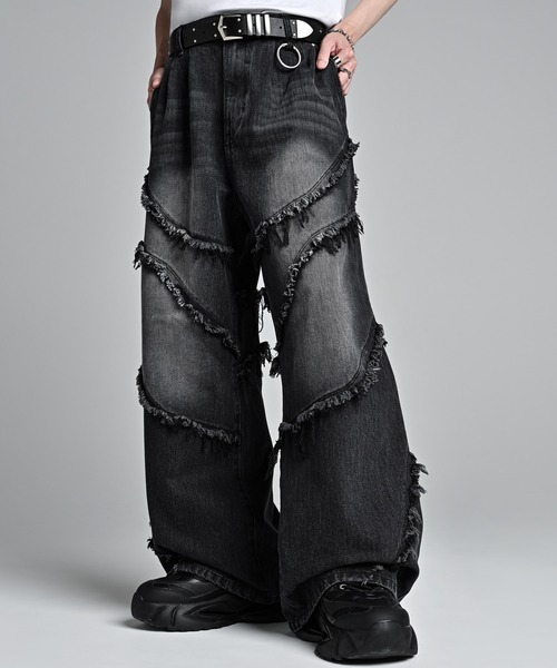 ADRER（アドラー）の「Fringe Wide Flare Denim / フリンジ ワイド フレア デニム（デニムパンツ・メンズ・ブラック/ブルー・M/S/XS/L）」の22枚目の写真