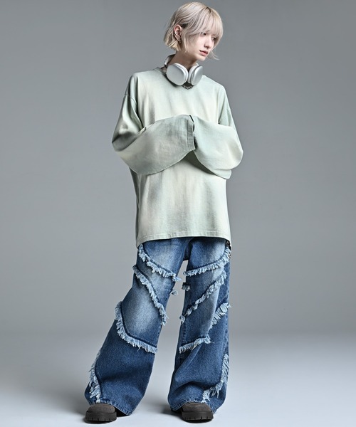 ADRER（アドラー）の「Fringe Wide Flare Denim / フリンジ ワイド フレア デニム（デニムパンツ・メンズ・ブラック/ブルー・M/S/XS/L）」の9枚目の写真