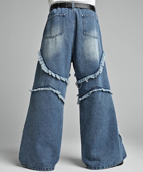 ADRER（アドラー）の「Fringe Wide Flare Denim / フリンジ ワイド フレア デニム（デニムパンツ・メンズ・ブラック/ブルー・M/S/XS/L）」の7枚目の写真