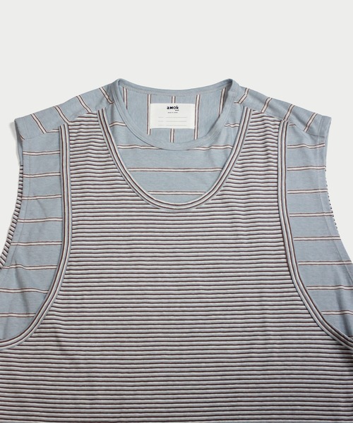 amok(アモク)の「DOCKING BORDER NO SLEEVE(Tシャツ/カットソー・メンズ・ブラウン/ブルー・M/L/S)」の11枚目の写真
