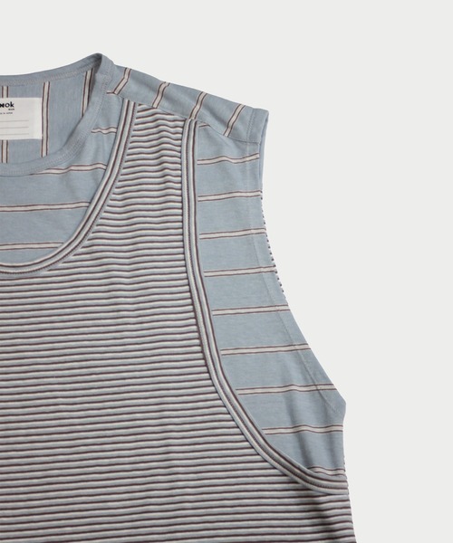 amok(アモク)の「DOCKING BORDER NO SLEEVE(Tシャツ/カットソー・メンズ・ブラウン/ブルー・M/L/S)」の10枚目の写真