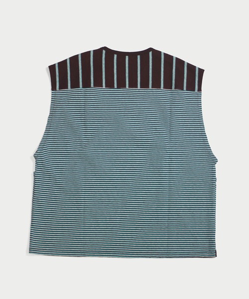 amok(アモク)の「DOCKING BORDER NO SLEEVE(Tシャツ/カットソー・メンズ・ブラウン/ブルー・M/L/S)」の7枚目の写真
