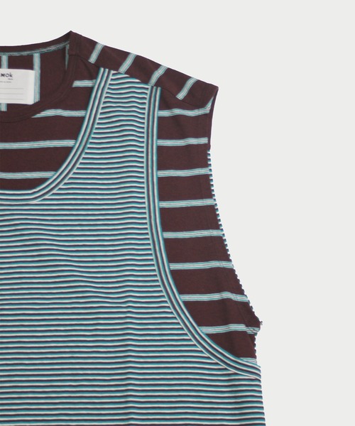 amok(アモク)の「DOCKING BORDER NO SLEEVE(Tシャツ/カットソー・メンズ・ブラウン/ブルー・M/L/S)」の6枚目の写真