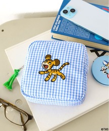 BAYFLOW（ベイフロー）の「【パンダコパンダ】ギンガムチェック刺繍ポーチ（WEB限定）（ポーチ）」