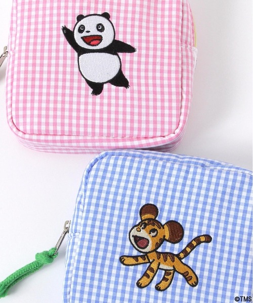 BAYFLOW(ベイフロー)の「【パンダコパンダ】ギンガムチェック刺繍ポーチ(WEB限定)(ポーチ・レディース・ブラック/ブルー/ピンク・0)」の7枚目の写真