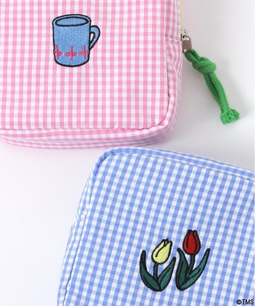 BAYFLOW(ベイフロー)の「【パンダコパンダ】ギンガムチェック刺繍ポーチ(WEB限定)(ポーチ・レディース・ブラック/ブルー/ピンク・0)」の8枚目の写真