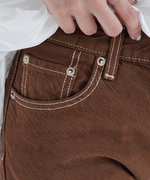 Levi's(リーバイス)の「Levi’s/リーバイス SLOBE別注 501'90s 後染めカスタム(デニムパンツ・レディース・ブラウン・24/23/27/26/25)」の13枚目の写真